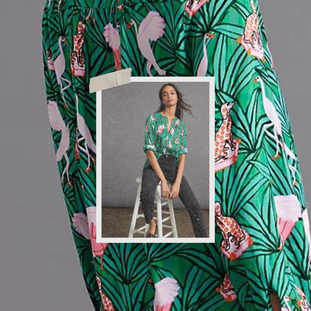 Kendra Dandy Print Buttondown Shirt